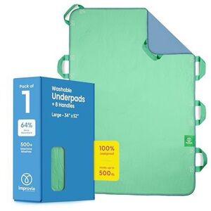 Improvia Green Washable Underpads with Handles